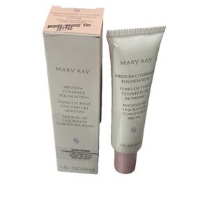 NOS Mary Kay MEDIUM Coverage Foundation Bronze 500 Normal/Oily -Pink Cap 357700